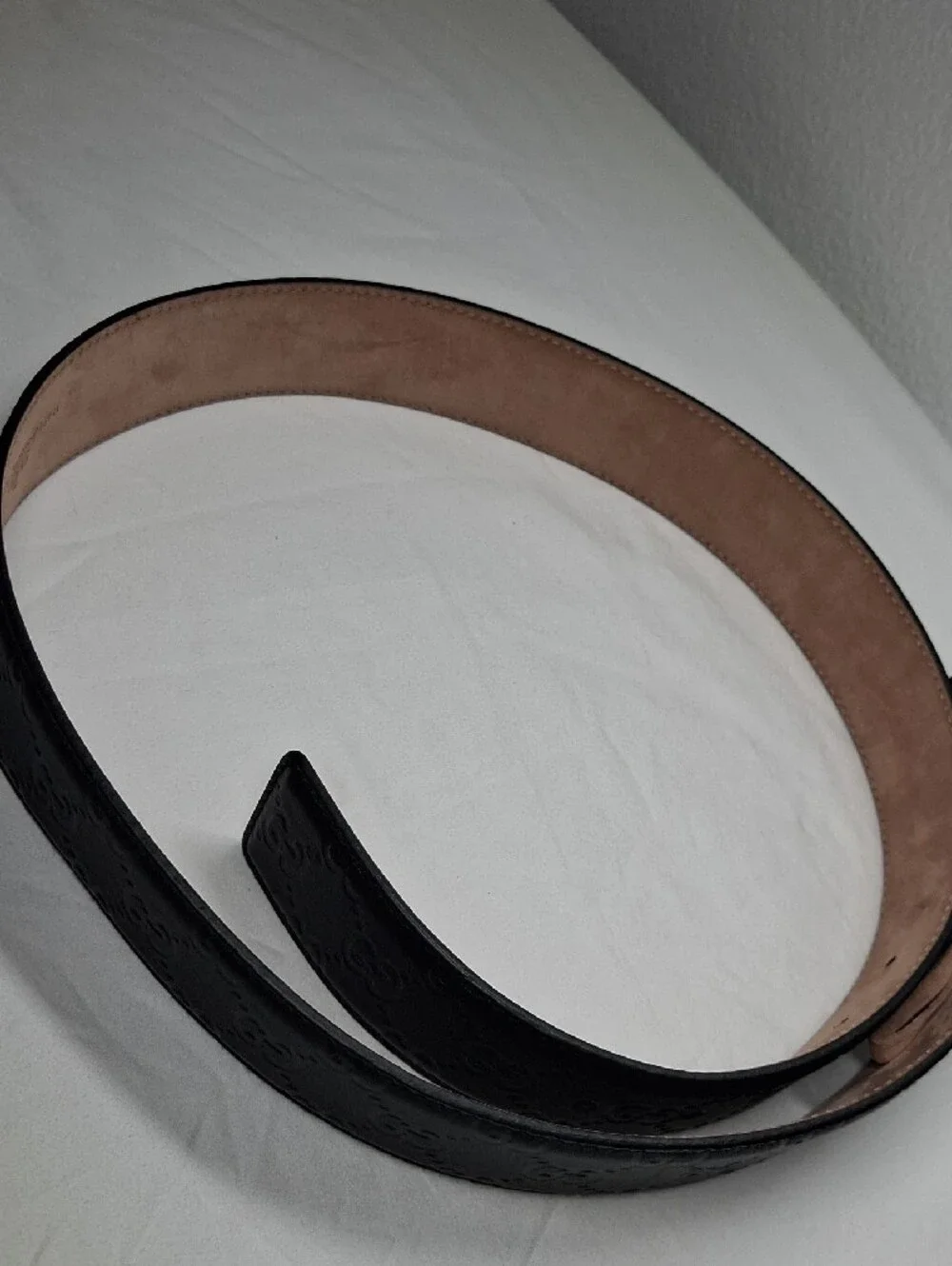 Gucci Black Leather Belt with Silver Interlocking GG Buckle